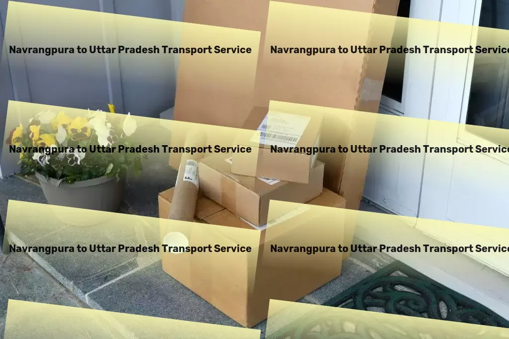 Navrangpura to Uttar Pradesh Luggage Courier Customized goods shipment